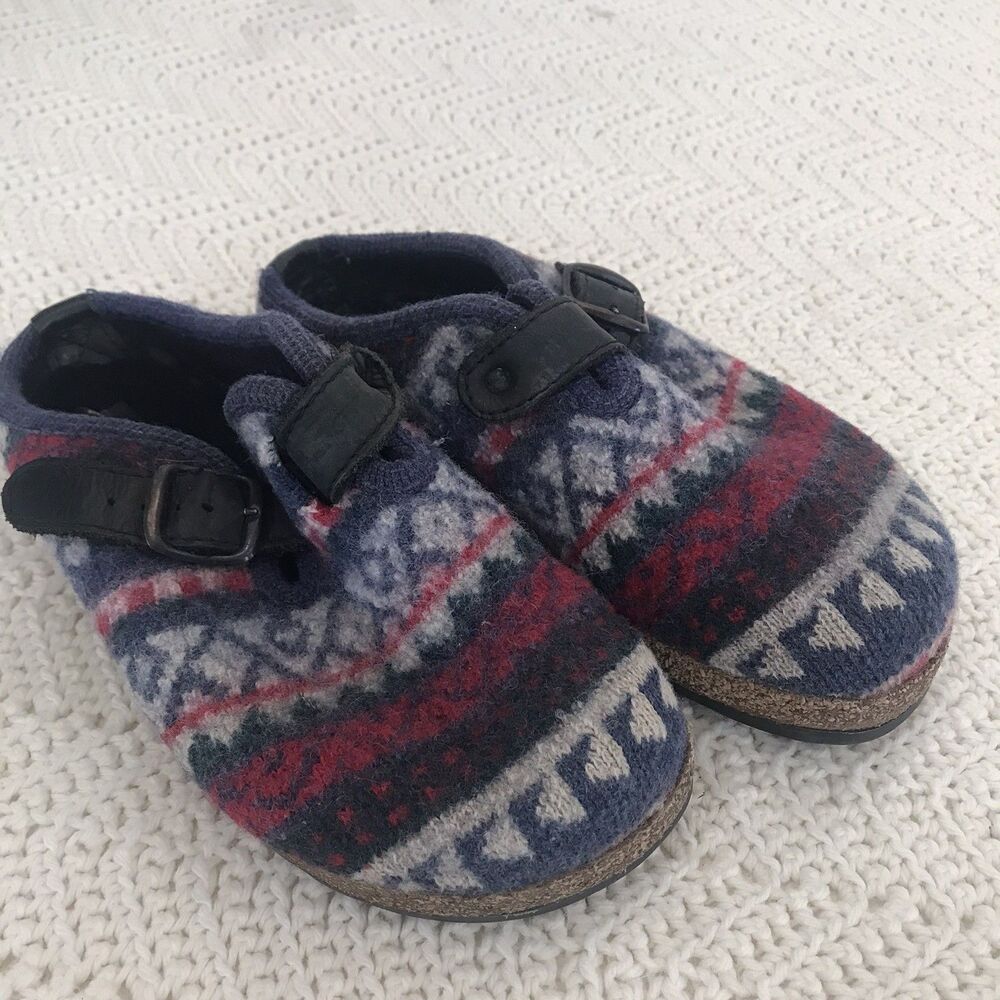 VTG Haflinger Reine Wool Women's Multicolor Pattern Slippers Sz 37